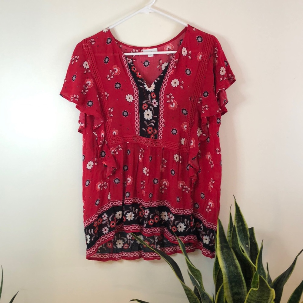 J. JILL BOHO BLOUSE LOOSE FIT SMALL